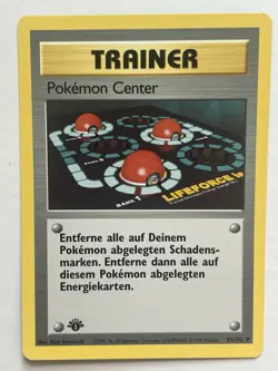 1st Edition Pokemon Center 85/102 German Base Set WOTC Vintage Trainer Card NM - Image 1