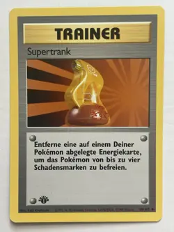 1st Edition Supertrank Super Potion 90/102 German Base Set WOTC Trainer Card NM - Image 1