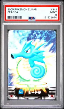 PSA 9 2026 CERT POP 3/ 1 HIGHER SEADRA 2005 CARDDASS POKEMON ZUKAN CARD #341 - Image 1