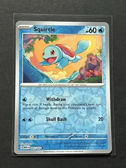 Pokemon TCG Squirtle 007/165 Common Reverse Holo Card (NM Condition) - Image 1