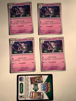 GRUMPIG 091/197 Pokemon Scarlet & Violet OBSIDIAN FLAMES + Code Card NM - Image 1