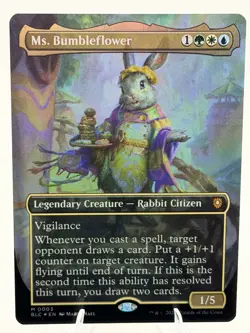 Ms. Bumbleflower BORDERLESS FOIL 0003 BLC Commander Rabbit Legendary MTG NM - Image 2