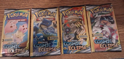 4 Different Art Work 2019 Cosmic Eclipse 3 Card Dollar Store Booster Packs - Image 1
