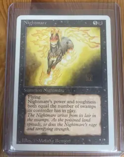 Nightmare MTG Revised Edition LP White Border Old School Melissa Benson - Image 1