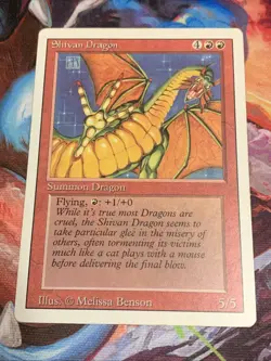 1994 Magic: The Gathering - Revised(3rd) - SHIVAN DRAGON - Vintage Rare - Played - Image 1