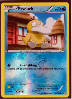 2012 POKEMON PSYDUCK 33/149 BLACK & WHITE BOUNDARIES CROSSED REVERSE HOLO NM/LP - Image 1