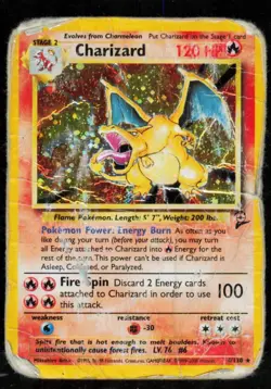 Pokemon Card Charizard 4/130 Base Set 2 Two Holo Vintage Rare Damaged HP 2000 - Image 1