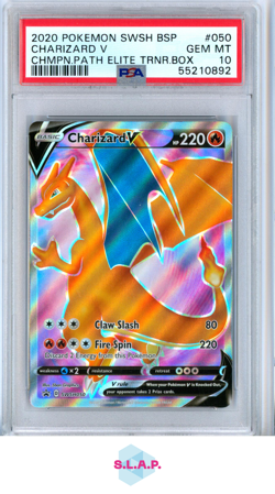 CHARIZARD V POKEMON 50 2020 CHAMPION'S PATH ELITE TRNR.BOX FA ENGLISH PSA 10 - Image 1
