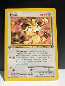 Pokemon Mauzi 1.Edition 62/82, Rocket set, DE, Karte, TCG - Image 1