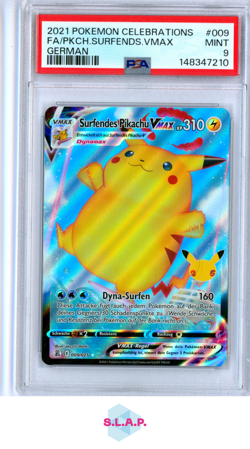 FA/PKCH.SURFENDS.VMAX GERMAN POKEMON CELEBRATIONS 2021 009 PSA 9 - Image 1
