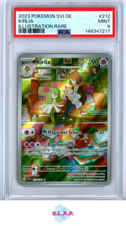KIRLIA ILLUSTRATION RARE POKEMON GERMAN SVI DE-SCARLET & VIOLET 2023 212 PSA 9 - Image 1
