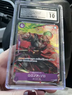 CGC GEM MINT 10 One Piece (2023) Japanese Roronoa Zoro P-045 Meetup Event - Image 2