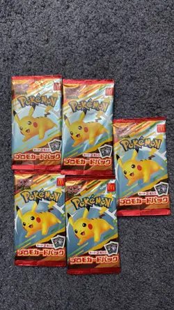 5 Pack Pokemon Card McDonald's Promo Pack 2025 Pikachu From Japan - Image 1
