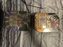 Pokemon Trading Card Game Slashing Legends Tin Zacian Koraidon Lot Of 2 Sealed - Image 1