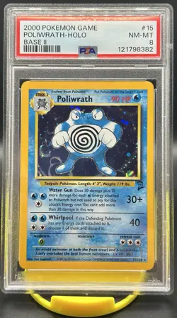 PSA 8 Poliwrath 15/130 SWIRL | Base Set 2 Holo | Vintage WOTC Pokemon Card - Image 1