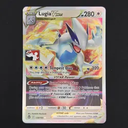 Pokemon TCG Card Lugia VSTAR 139/195 Silver Tempest Play Prize Pack - NM - Image 1