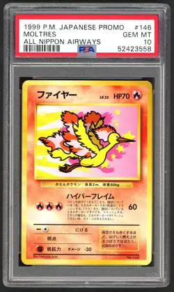 Pokemon Card - PSA 10 Moltres 146 - JPN All Nippon Airways Promo - GEM MT - Image 1