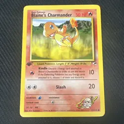 Pokemon Card - Blaine's Charmander Gym Heroes 61/132 Common 1st Edition NM - Image 1