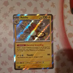 Pokemon TCG Raichu Card Paldean Fates 132/091 Baby Shiny - Image 1