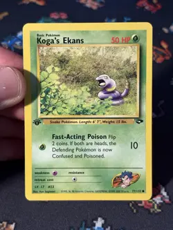 Pokemon Card Koga’s Ekans 77/132 Gym Challenge FIRST EDITION - (LP) - Image 2