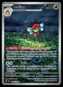 Ledian 144/142 SV07: Stellar Crown Holo Pokemon Card - Image 1