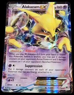 Alakazam EX Fates Collide 25/124 Full Art Holo Rare 2016 - Pokemon Card - Image 1