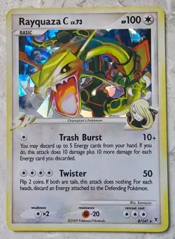 Pokemon Rayquaza C Lv.73 8/147 Platinum Holo Rare Basic 100HP Card 2009 - Image 1