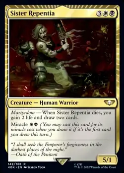 1 x Sister Repentia - Surge Foil - Universes Beyond: Warhammer 40,000 - NM-Mint - Image 1