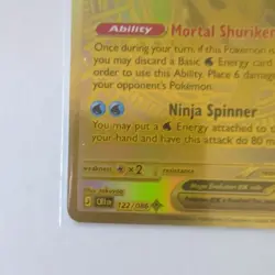 Mega Greninja ex 122/086 Mega Hyper Rare Gold Chaos Rising Pokemon Card - Image 4