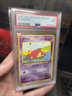 SLOWPOKE - Japanese Team Rocket Set - No. 079 - Common - Pokemon Card PSA 9! - Image 1