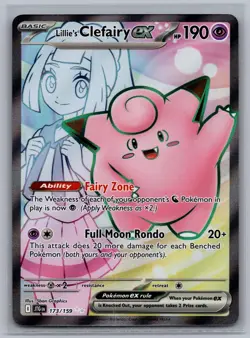 NM LILLIE'S CLEFAIRY EX 173/159 JOURNEY TOGETHER ULTRA RARE - Image 1