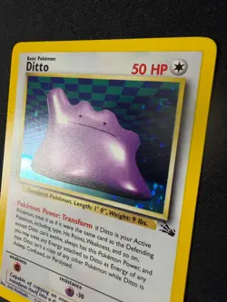1999 POKEMON Ditto Fossil 3/62 Holo - Image 2