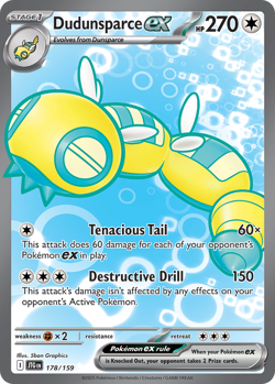 NM DUDUNSPARCE EX 178/159 JOURNEY TOGETHER ULTRA RARE - Image 3