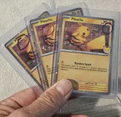 Pikachu 051/162 Black Star Promo Holo SWIRL SWIRL SWIRLLot of 3 Pokemon Day - Image 1