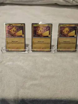 Pikachu 051/162 Black Star Promo Holo SWIRL SWIRL SWIRLLot of 3 Pokemon Day - Image 2