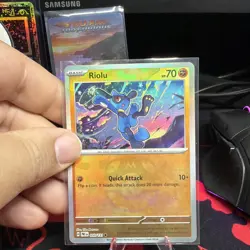 Pokemon TCG Riolu 050/131 Sv: Prismatic Evolutions Reverse Holo Master Ball NM - Image 1