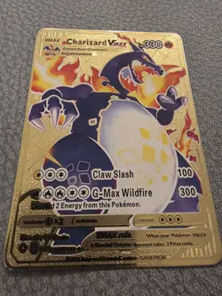 Charizard VMAX SV107/SV122 Shiny Holo Rare Gold Metal Card 330 HP Pokemon Foil - Image 1