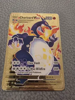 Charizard VMAX SV107/SV122 Shiny Holo Rare Gold Metal Card 330 HP Pokemon Foil - Image 2