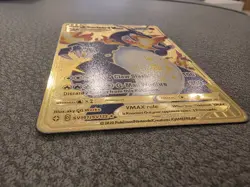 Charizard VMAX SV107/SV122 Shiny Holo Rare Gold Metal Card 330 HP Pokemon Foil - Image 4