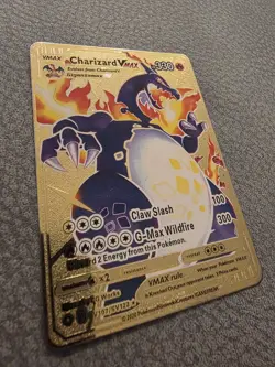 Charizard VMAX SV107/SV122 Shiny Holo Rare Gold Metal Card 330 HP Pokemon Foil - Image 5