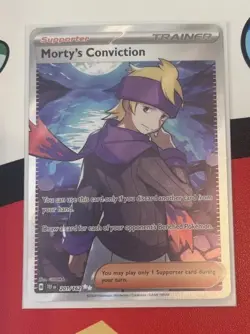 Pokemon TCG S&V Temporal Forces Morty's Conviction 201/162 Full Art Trainer - Image 1