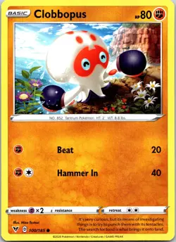 Clobbopus Vivid Voltage 100/185 Regular Pokemon TCG Common Pack Fresh NM 2020 - Image 1