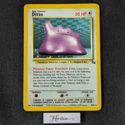 [EX] Carte Pokemon Ditto Metamorph Fossil 3/62 Holo WOTC 1999 English - Image 1