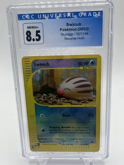 CGC 8.5 NM MINT + Swinub 107/144 Skyridge REVERSE HOLO Foil WOTC 2003 Pokemon - Image 1