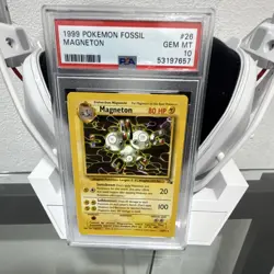 Pokemon TCG Magneton Fossil Unlimited Holo Rare 26/62 1999 English PSA 10 - Image 1
