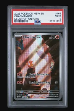 2023 POKEMON MEW EN-151 ILLUSTRATION RARE #168 CHARMANDER PSA 9 - Image 1