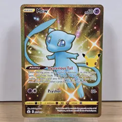 Mew 25/25 Celebrations Gold Shiny Pokemon NM - Image 1