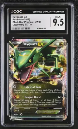CGC 9.5 MINT+ Rayquaza EX 2012 Black Star Promos BW47 Holo Pokemon Card - Image 1