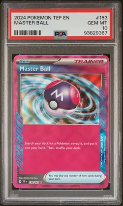 PSA 10 Master Ball 153/162 Temporal Forces Ace Spec Pokemon Card - Image 1