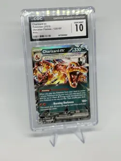 CGC 10 GEM MINT Charizard Ex 125/197 HOLO RARE Obsidian Flames Pokemon Card - Image 1
